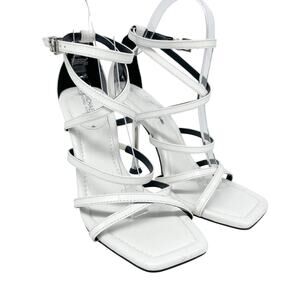 Michael Michael Kors Women's Imani Patent Leather Sandal White Size 7M‎